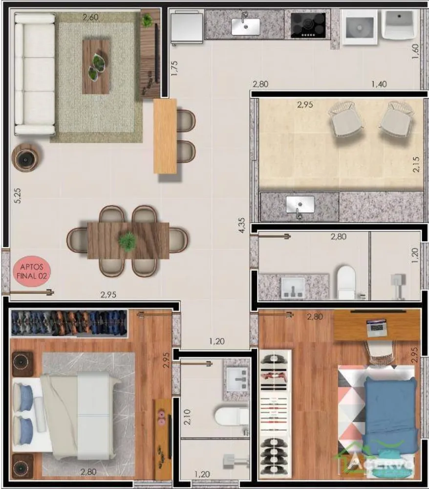 Apartamento, 2 quartos, 75 m² - Foto 2
