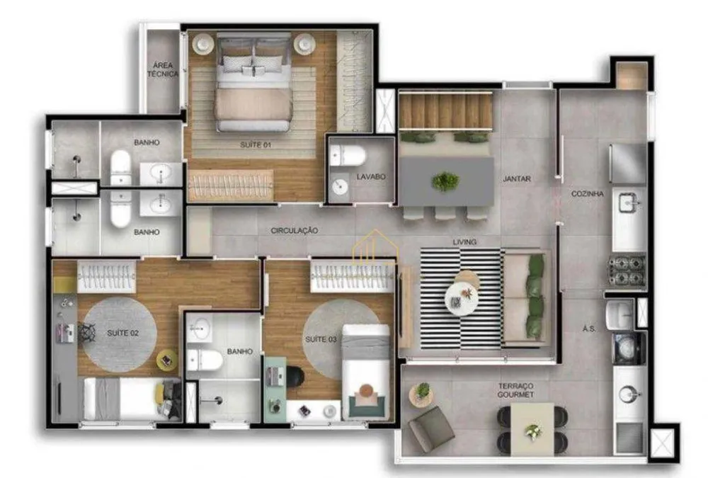 Apartamento, 3 quartos, 150 m² - Foto 3