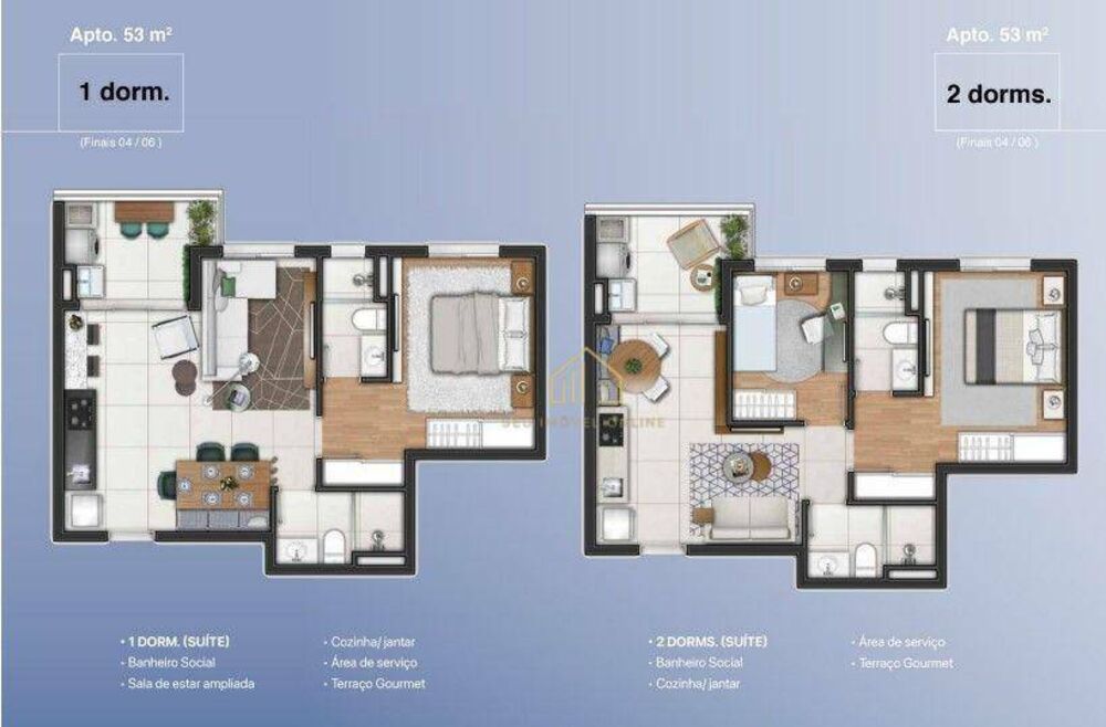 Apartamento, 2 quartos, 53 m² - Foto 2