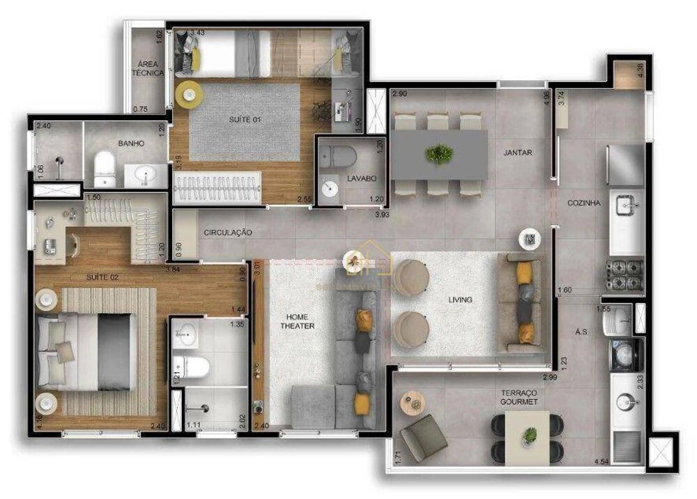 Apartamento, 3 quartos, 80 m² - Foto 3
