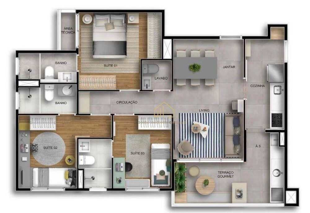 Apartamento, 3 quartos, 80 m² - Foto 2