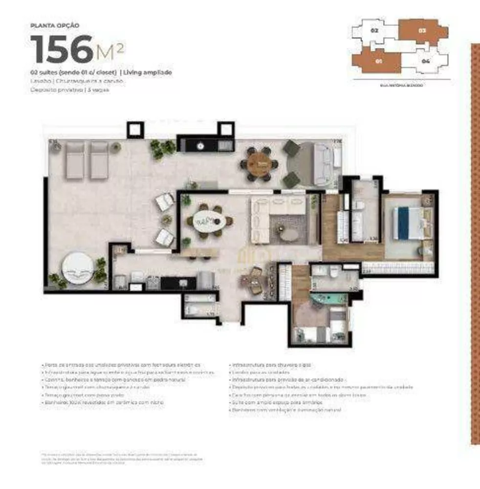 Cobertura, 2 quartos, 156 m² - Foto 2