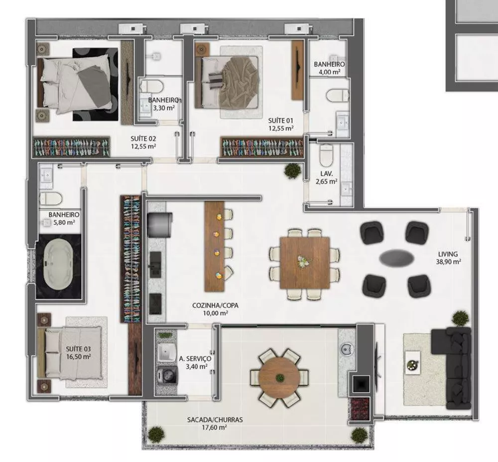 Apartamento, 3 quartos, 146 m² - Foto 4