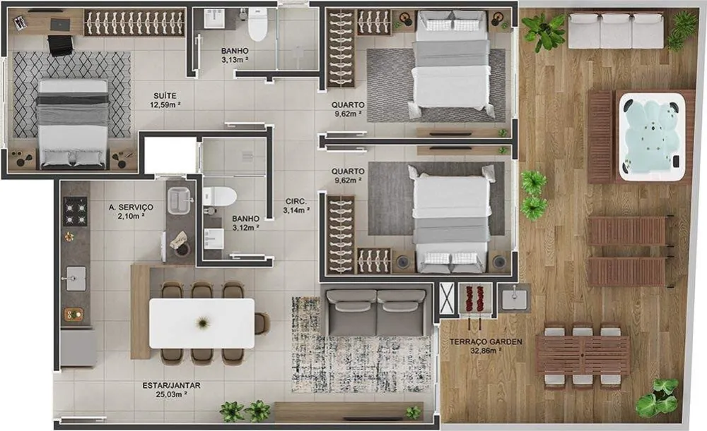 Apartamento, 1 quarto, 45 m² - Foto 3