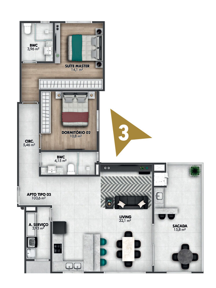Apartamento, 3 quartos, 122 m² - Foto 11