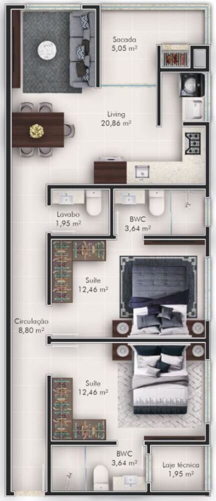Apartamento, 2 quartos, 82 m² - Foto 6
