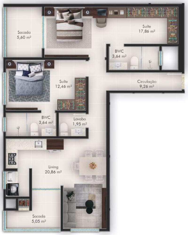 Apartamento, 2 quartos, 82 m² - Foto 7