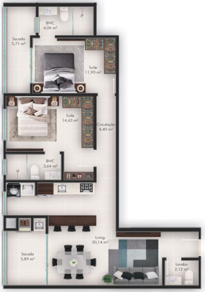 Apartamento, 2 quartos, 82 m² - Foto 8