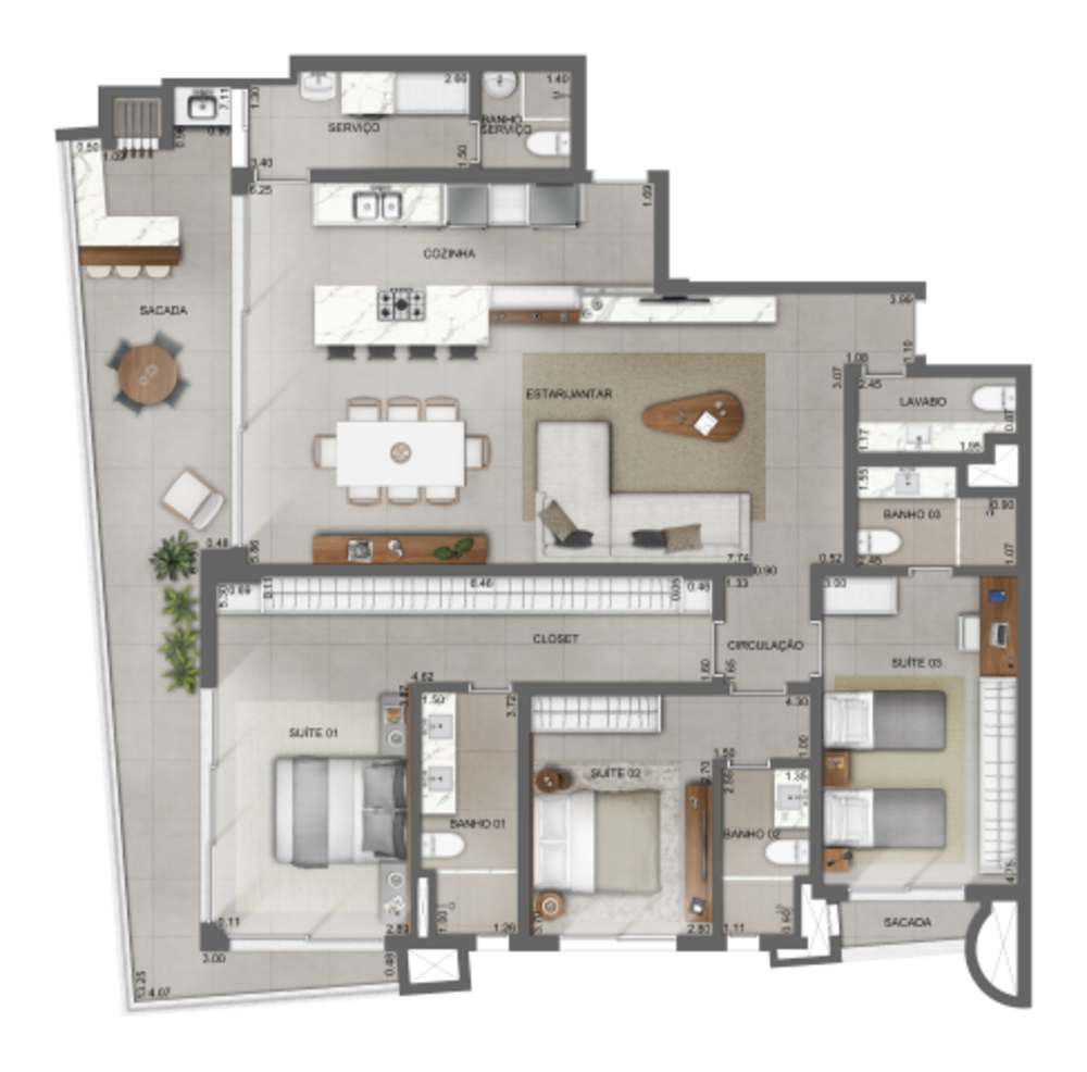 Apartamento à venda com 3 quartos, 165m² - Foto 14