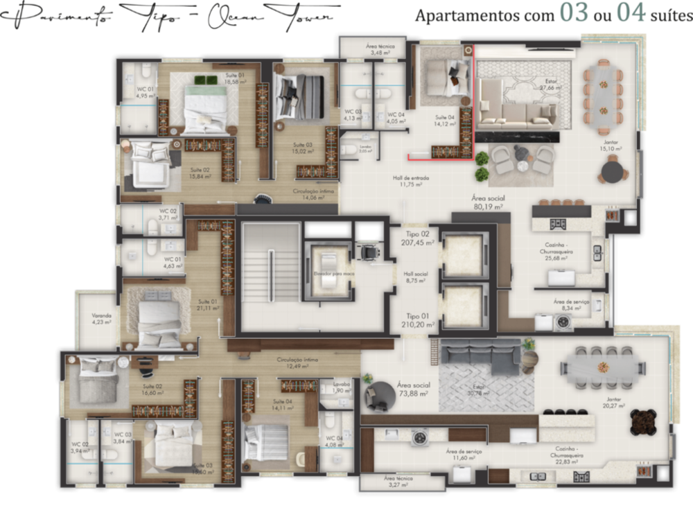 Apartamento, 3 quartos, 212 m² - Foto 13
