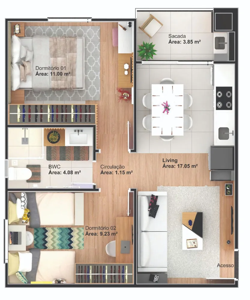 Apartamento, 2 quartos, 50 m² - Foto 12