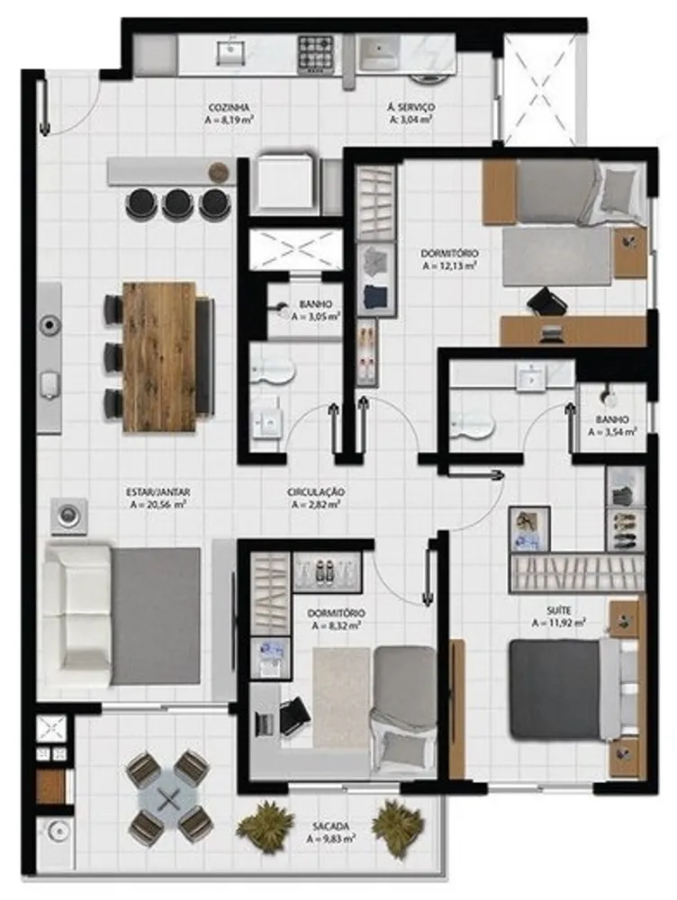 Apartamento, 2 quartos, 73 m² - Foto 8