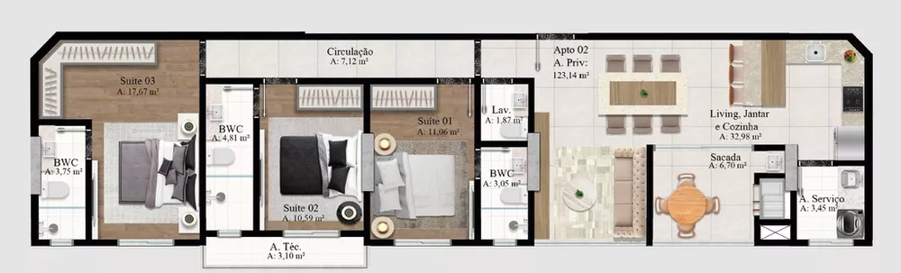 Apartamento, 3 quartos, 121 m² - Foto 9