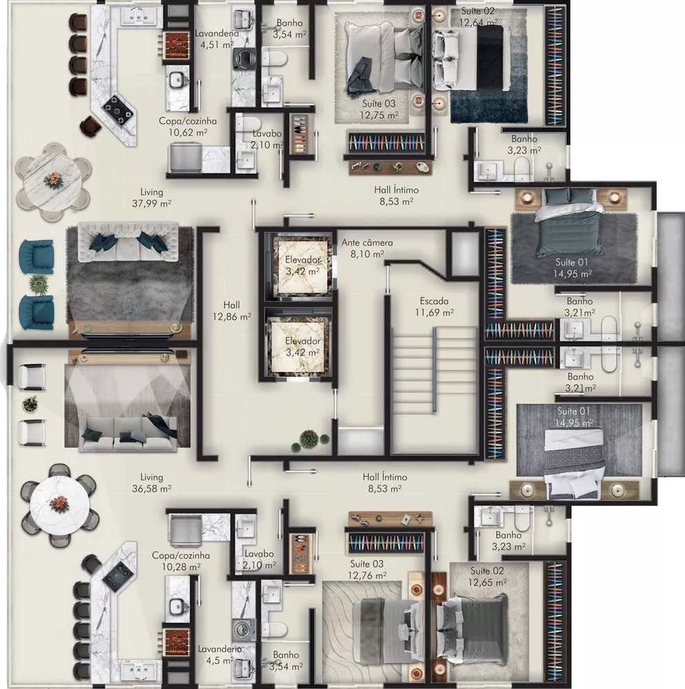 Apartamento, 3 quartos, 130 m² - Foto 17