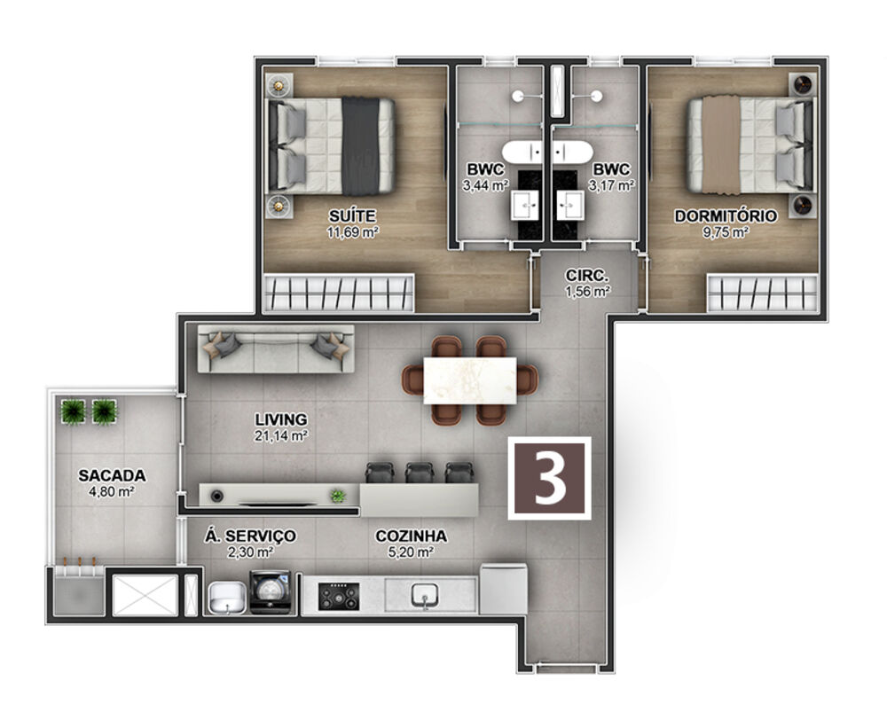 Apartamento, 3 quartos, 92 m² - Foto 17