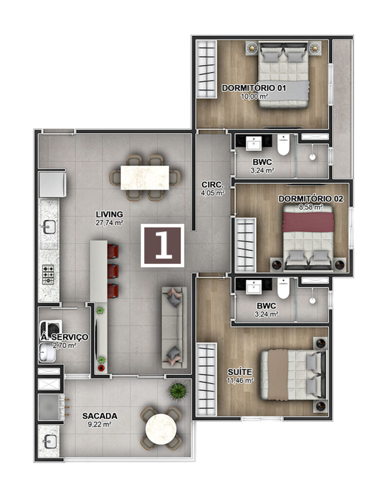 Apartamento, 3 quartos, 92 m² - Foto 19