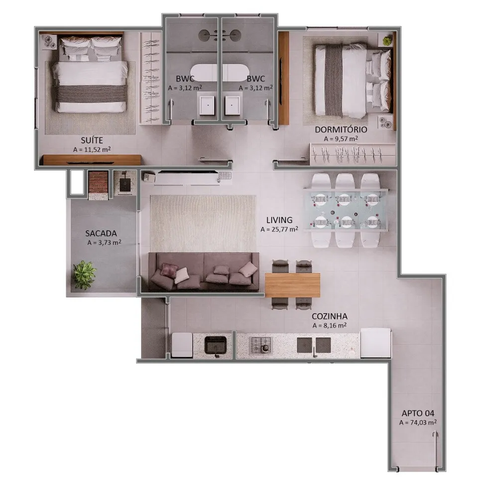 Apartamento, 2 quartos, 74 m² - Foto 13