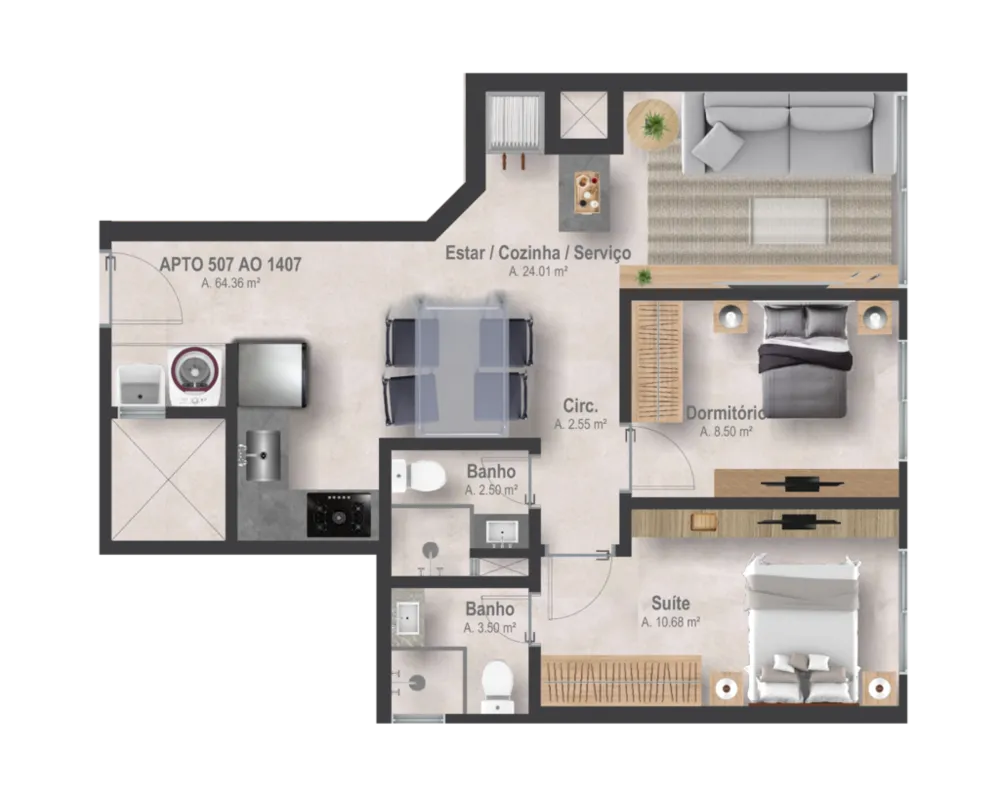 Apartamento, 2 quartos, 127 m² - Foto 11