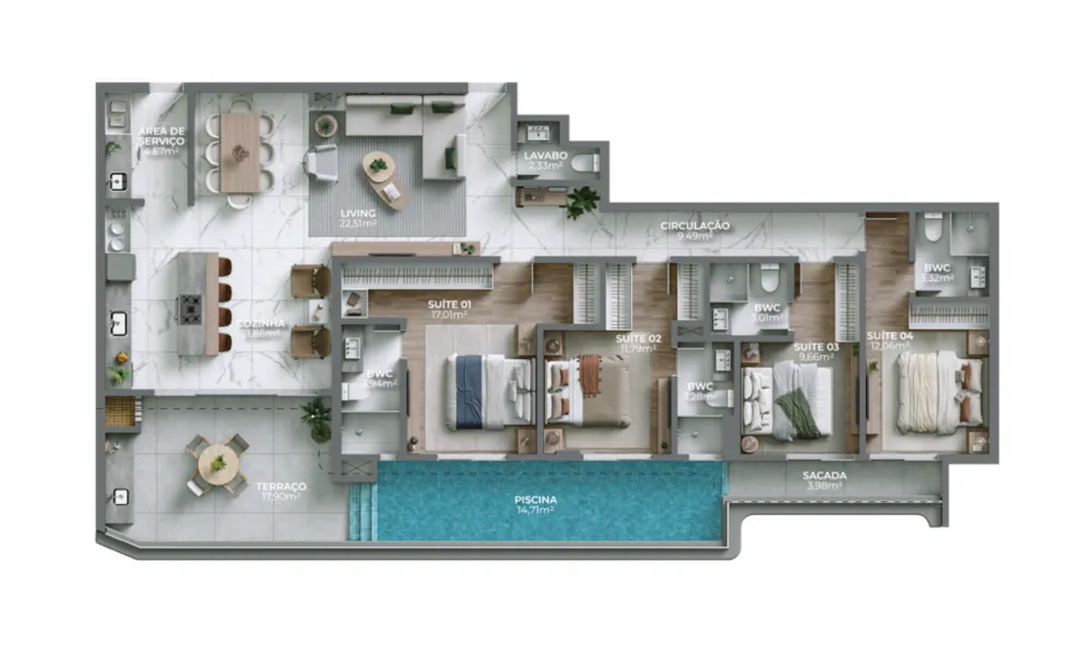 Apartamento, 3 quartos, 124 m² - Foto 8