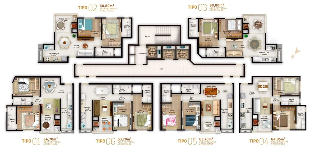Apartamento, 2 quartos, 60 m² - Foto 1