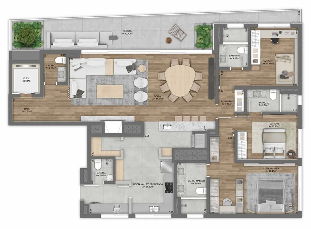 Apartamento, 3 quartos, 179 m² - Foto 20