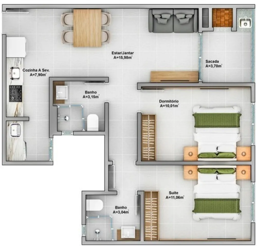 Apartamento, 2 quartos, 64 m² - Foto 16