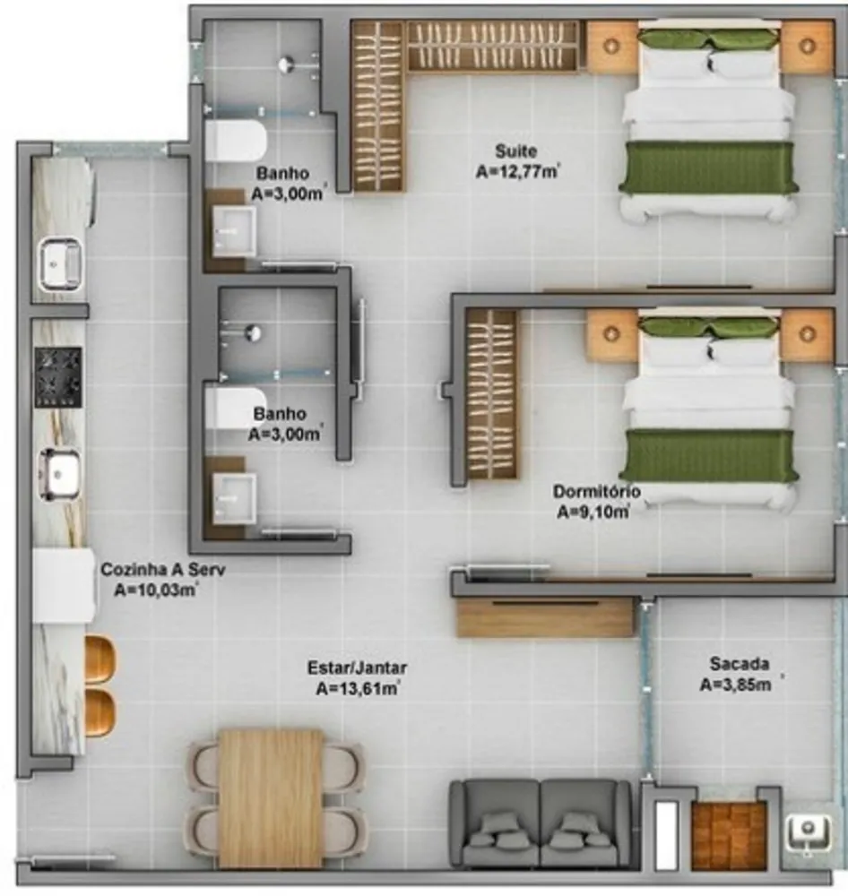 Apartamento, 2 quartos, 64 m² - Foto 14