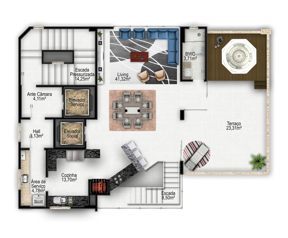 Cobertura à venda com 4 quartos, 502m² - Foto 8