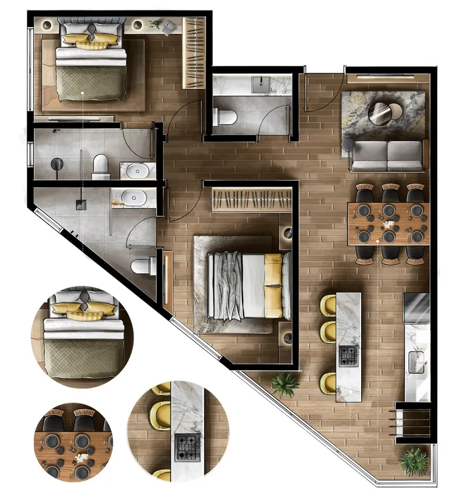 Apartamento, 2 quartos, 68 m² - Foto 4