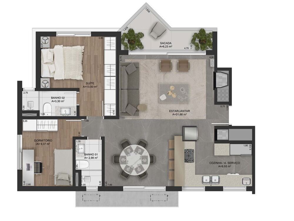 Apartamento, 2 quartos, 176 m² - Foto 2