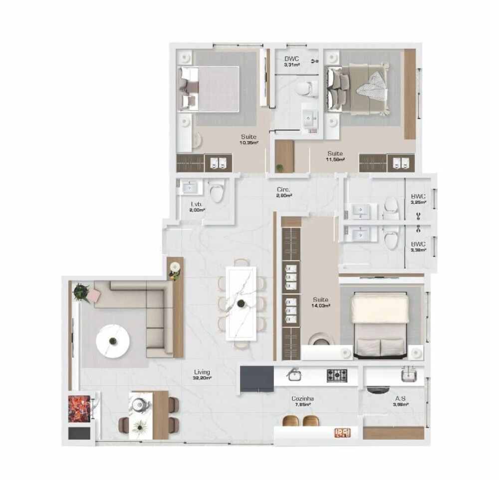 Apartamento, 3 quartos, 113 m² - Foto 11