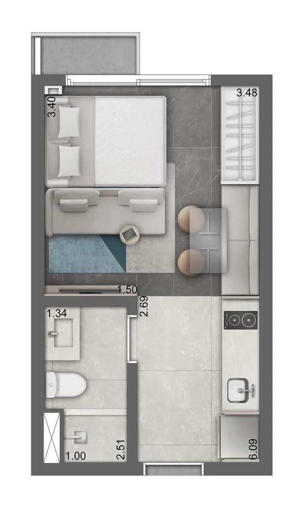 Apartamento, 1 quarto, 42 m² - Foto 11