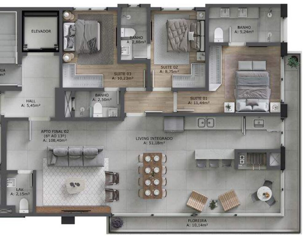 Apartamento, 3 quartos, 203 m² - Foto 11
