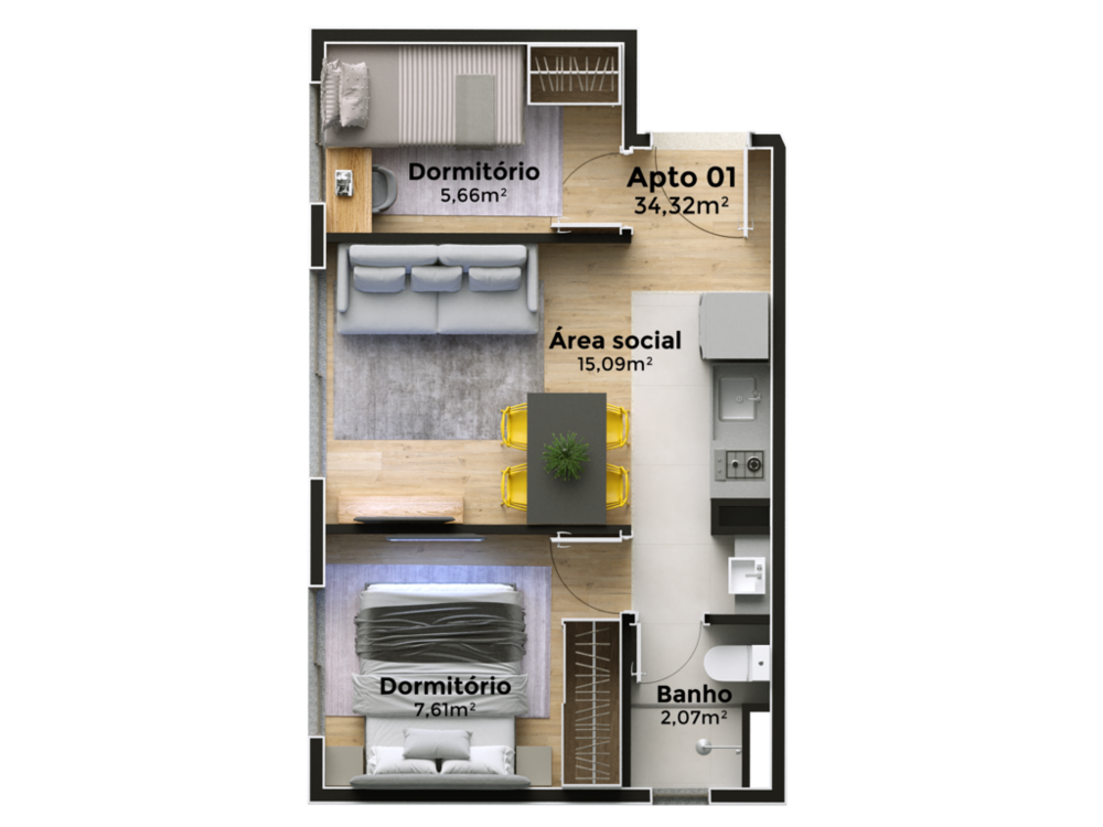 Apartamento, 1 quarto, 24 m² - Foto 7