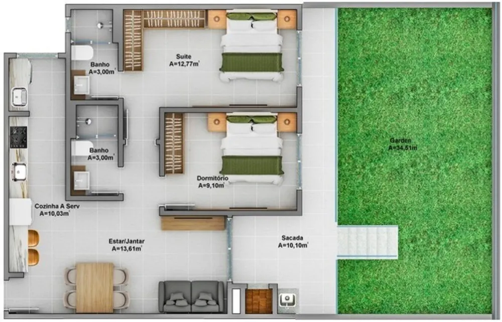 Apartamento, 2 quartos, 68 m² - Foto 5
