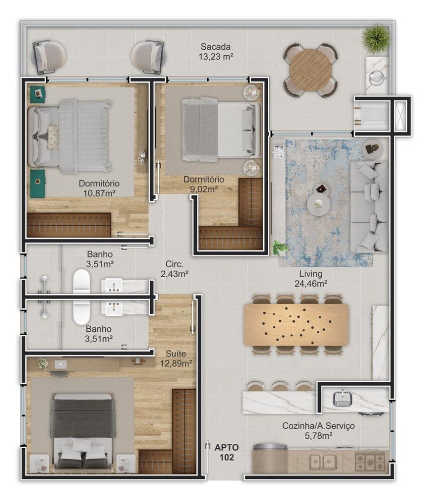 Apartamento, 2 quartos, 70 m² - Foto 6