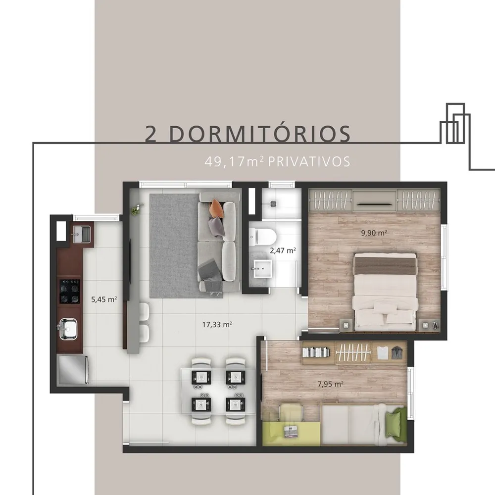 Apartamento, 2 quartos, 49 m² - Foto 13