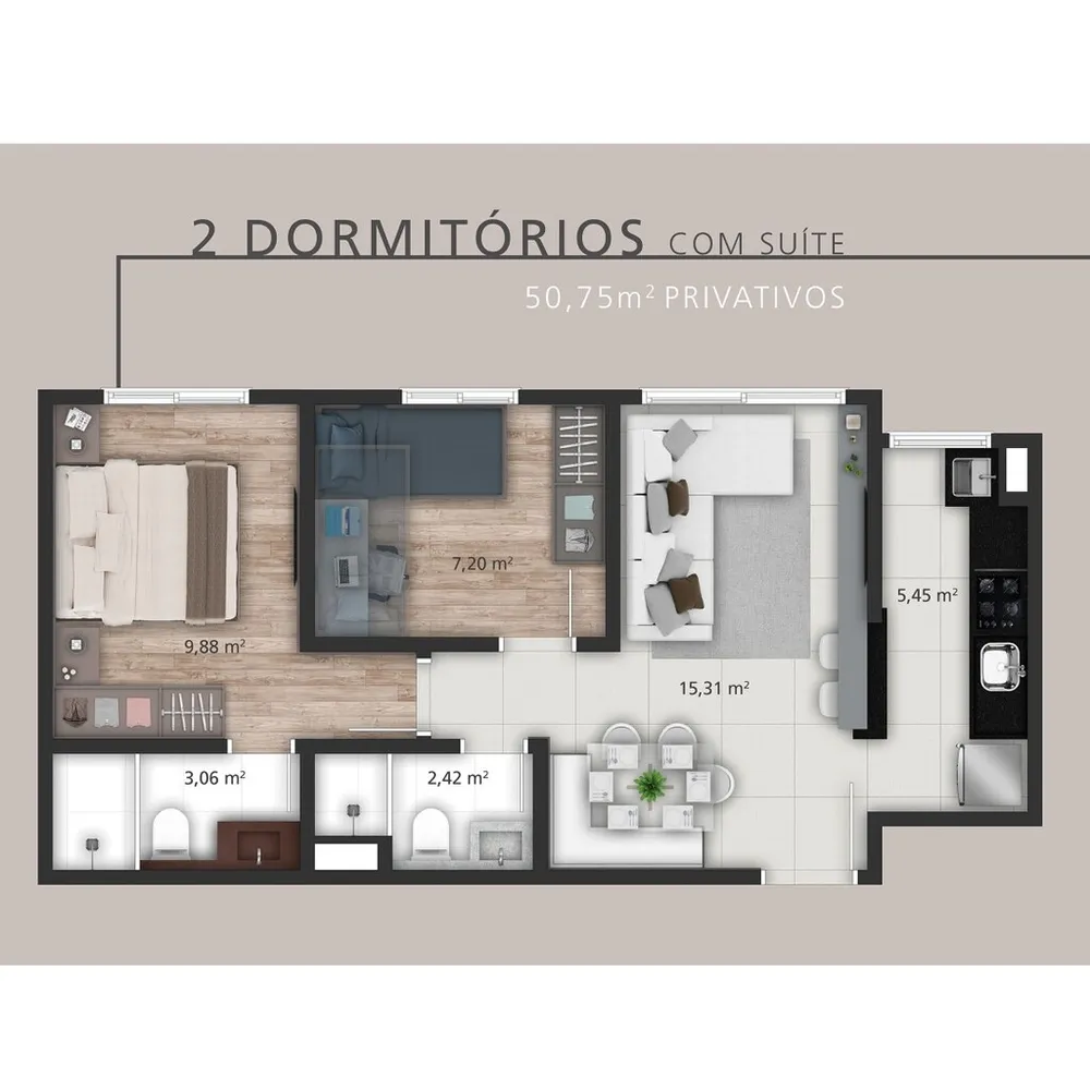 Apartamento, 2 quartos, 49 m² - Foto 16