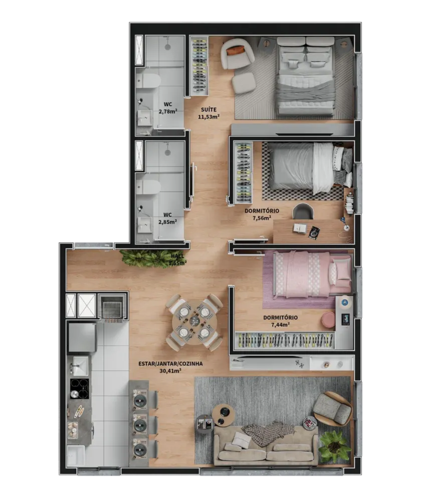 Apartamento, 3 quartos, 74 m² - Foto 6