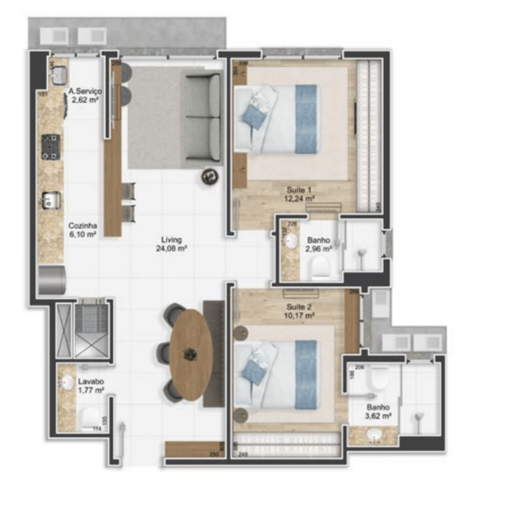 Apartamento, 2 quartos, 63 m² - Foto 7