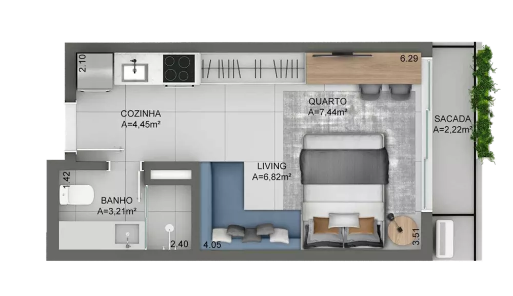 Apartamento, 1 quarto, 68 m² - Foto 4