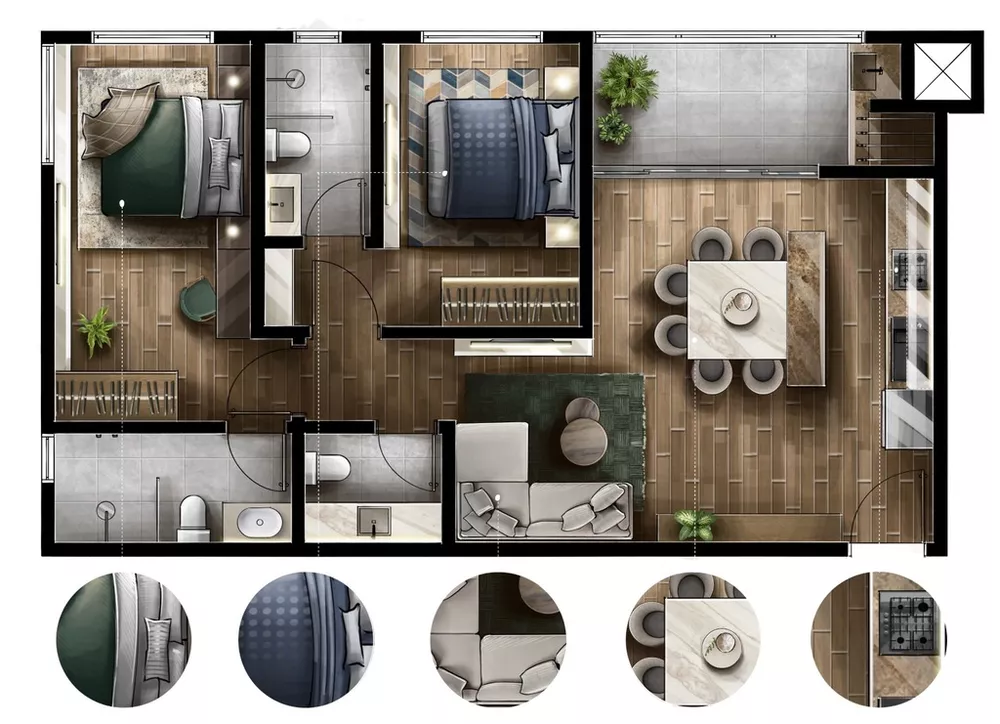 Apartamento, 2 quartos, 59 m² - Foto 4