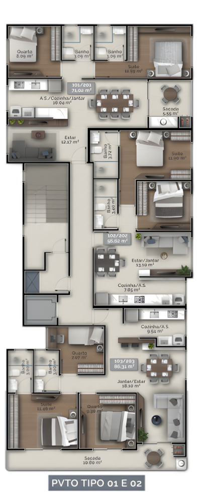 Apartamento, 3 quartos, 86 m² - Foto 9