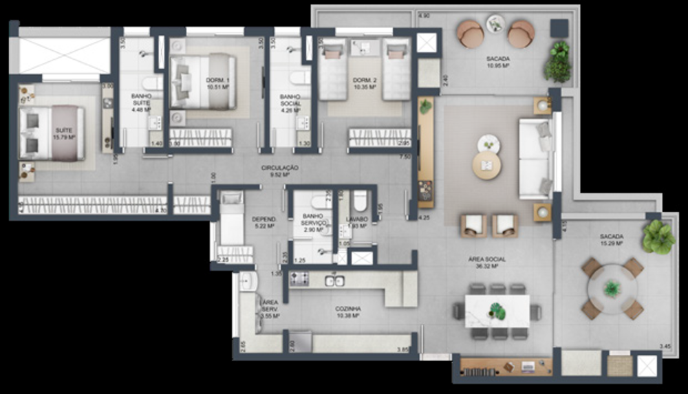 Apartamento, 3 quartos, 166 m² - Foto 12