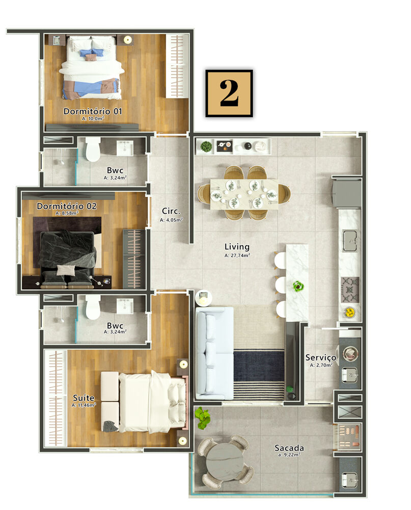 Apartamento, 3 quartos, 91 m² - Foto 8