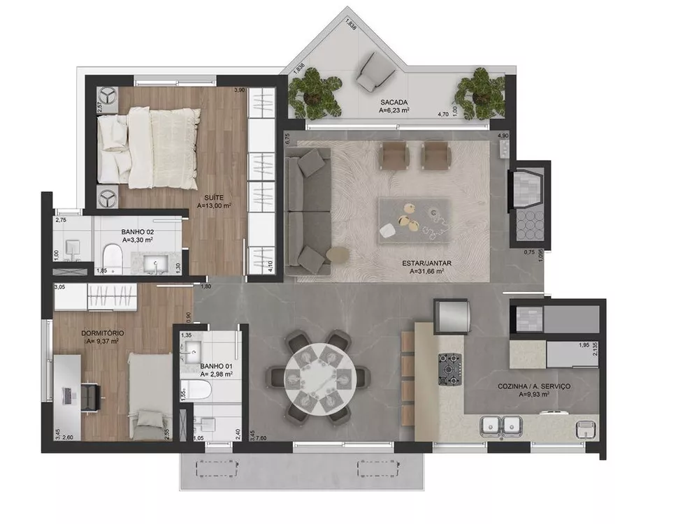 Apartamento, 2 quartos, 162 m² - Foto 2