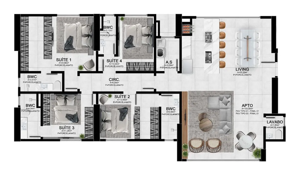 Apartamento, 3 quartos, 141 m² - Foto 12
