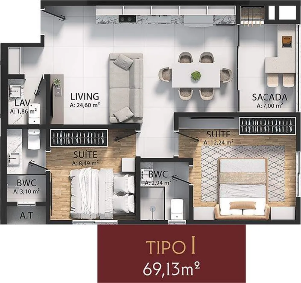 Apartamento, 2 quartos, 56 m² - Foto 11