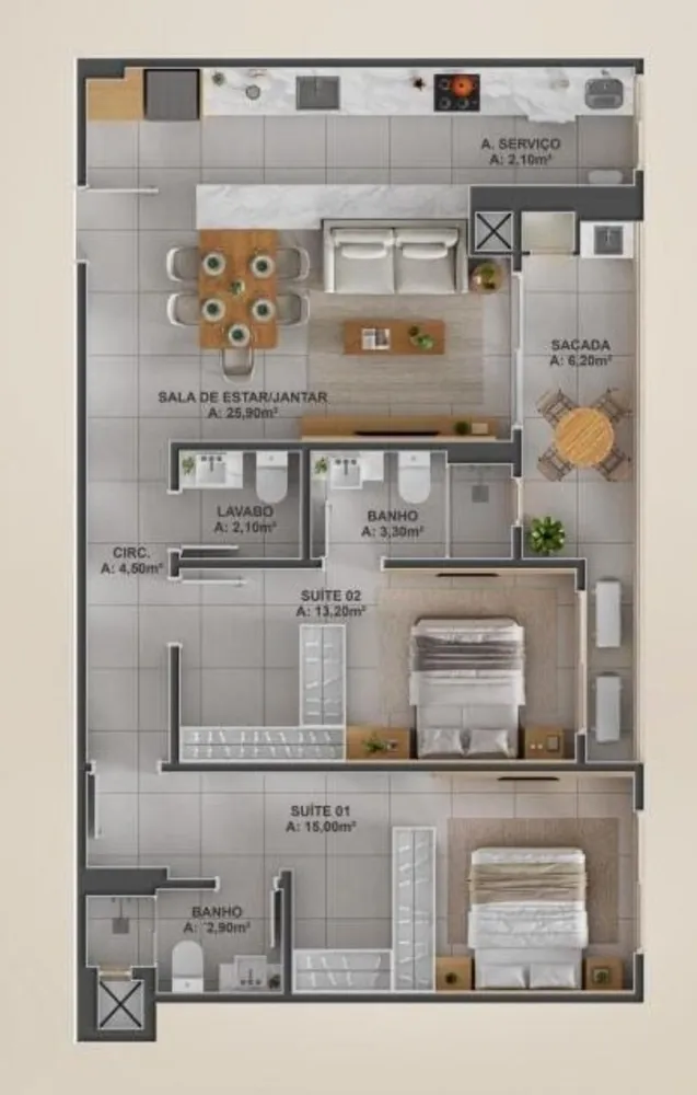 Apartamento, 3 quartos, 116 m² - Foto 10