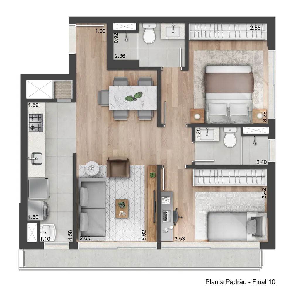 Apartamento, 1 quarto, 55 m² - Foto 7